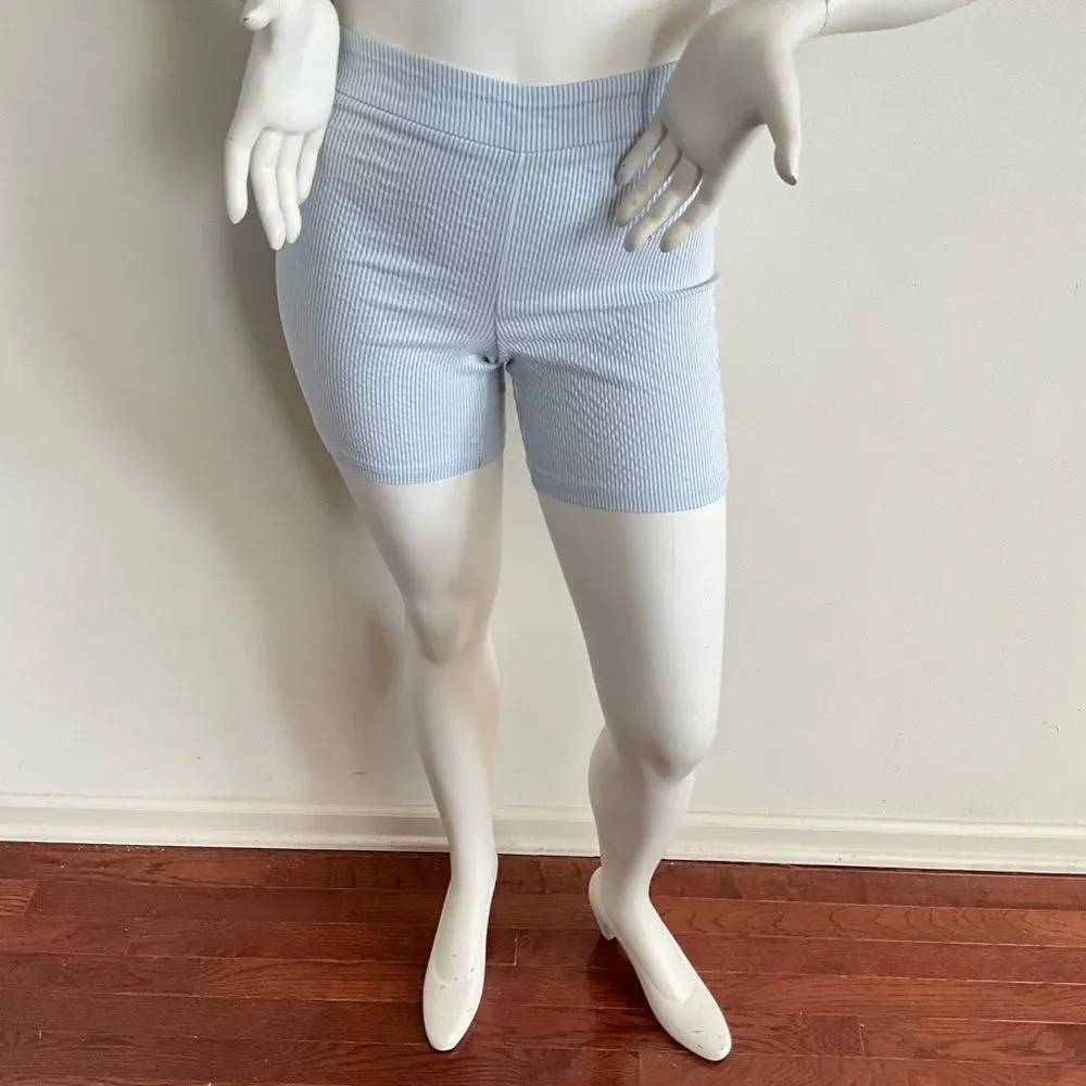 Nanette Lepore Shorts Blue White Stripe M